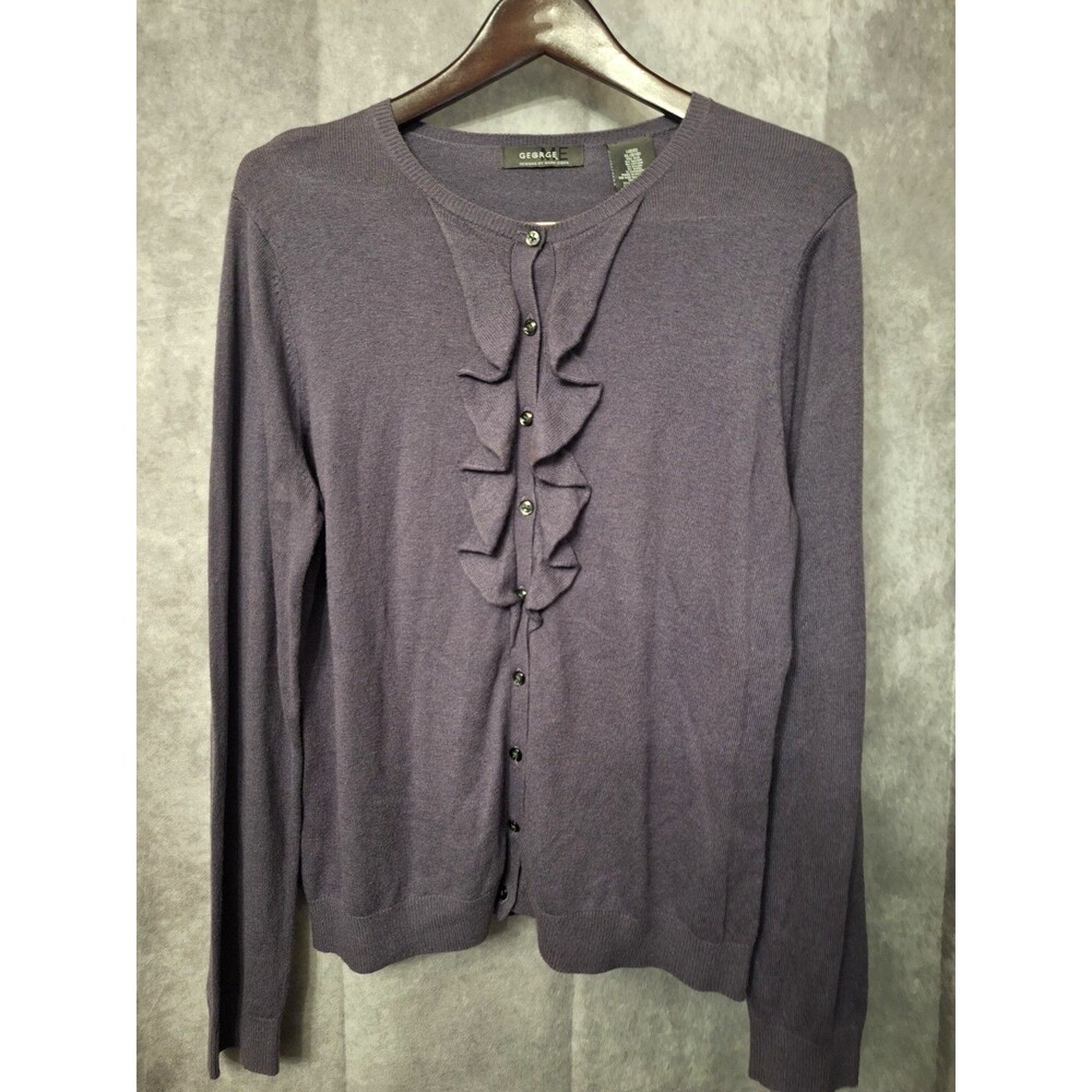 Vintage Silk Wool Cashmere Cardigan Womens XL 16-18 Ruffles Soft Girl Coquette